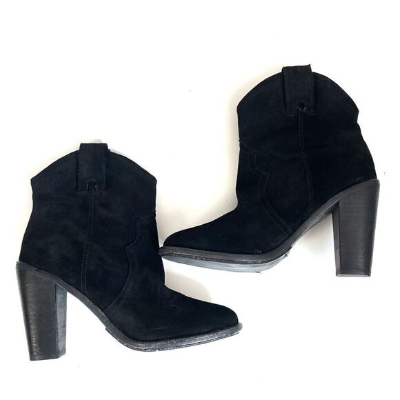 Joie Monte Western Suede Ankle Booties Size 35 - Picture 3 of 13